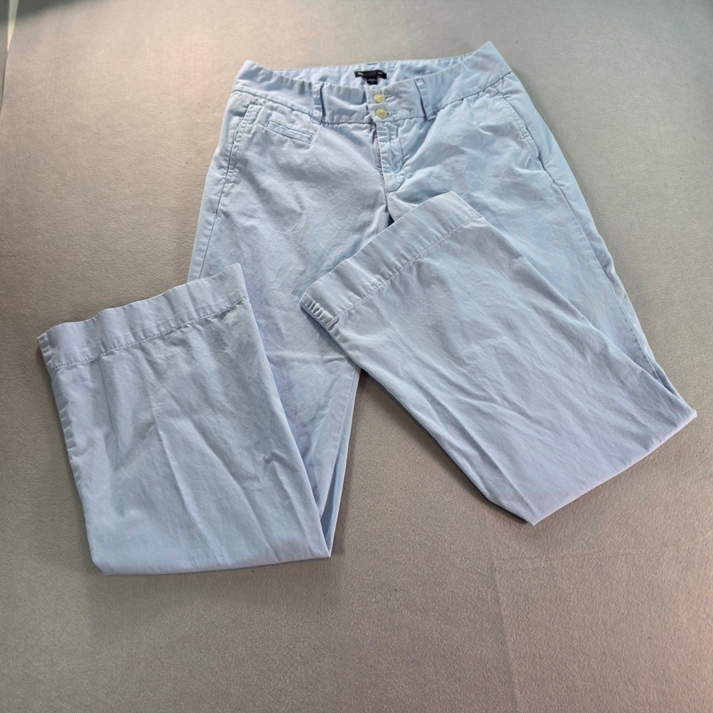 GAP Light Blue Wide Leg Chino Pants Size 4 Cotton Trousers Coastal Preppy